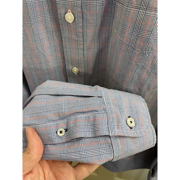 UNTUCKit Blue & Red Plaid Long Sleeve Cotton Button Down Shirt Mens XL - Picture 4 of 6
